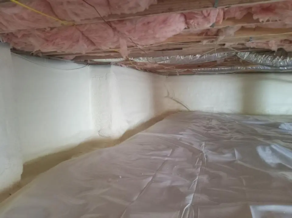 Crawl space encapsulation with closed-cell spray foam for Spray Foam Roofing in Bloomington